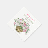 Körbe mit rosa und weißen Rosen Serviette (Ecke)
