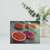 Körbe voller Chili, Wegwan, Südkorea Postkarte (Stehend Vorderseite)