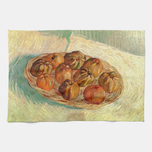 Körbe von Äpfeln nach Pissarro von Vincent van Gog Geschirrtuch (Horizontal)