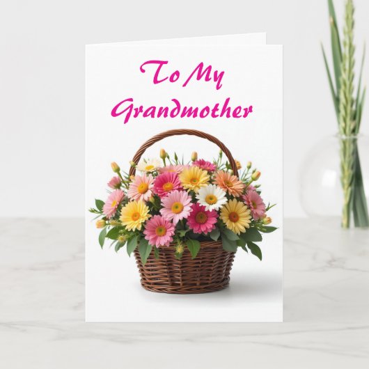 Körbe von Blume Muttertag Großmutter Feiertagskarte (Vorderseite)