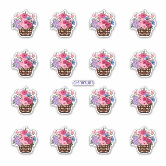 Körbe von Blume So Hübsch Aufkleber (Vorderseite)