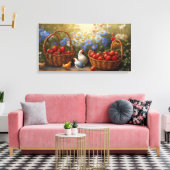 Körbe von Erdbeeren Leinwanddruck (Insitu (Wohnzimmer))