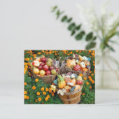 Körbe von Herbst Obst und Gemüse Postkarte (Stehend Vorderseite)