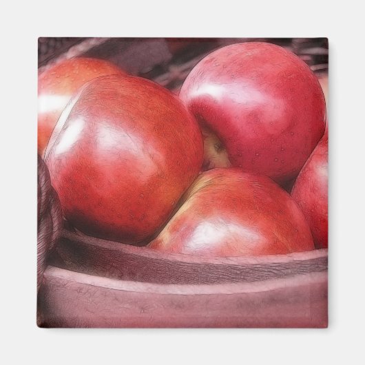 Körbe von reifen roten Äpfeln Magnet (Vorne)
