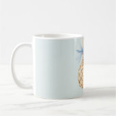 Korbgeflecht-Ei Blaue Schleife Kaffeetasse (Links)