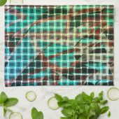 Korbgeflecht mit braunem und grünem ähnlichem troc geschirrtuch (Gefaltet)