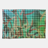 Korbgeflecht mit braunem und grünem ähnlichem troc geschirrtuch (Horizontal)