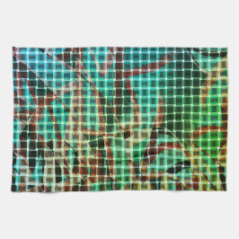 Korbgeflecht mit braunem und grünem ähnlichem troc geschirrtuch