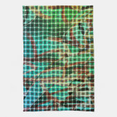 Korbgeflecht mit braunem und grünem ähnlichem troc geschirrtuch (Vertikal)