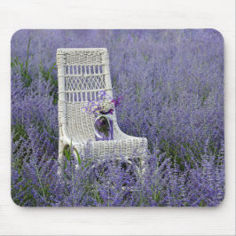 Korbgeflecht-Stuhl in Lila Russischem Salbei Mousepad