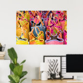 Korbkörbe auf dem Markt Poster (Heimbüro)