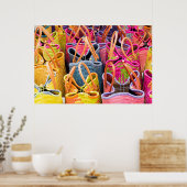 Korbkörbe auf dem Markt Poster (Küche)