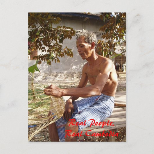 Korbmacher in Prie Khmeang Village Postkarte (Vorderseite)