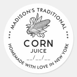 Korbsaftaufkleber in Schwarz-Weiß mit Krug Runder Aufkleber