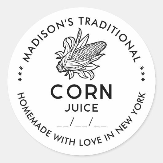 Korbsaftaufkleber in Schwarz-Weiß mit Krug Runder Aufkleber (Vorderseite)