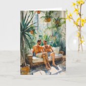 Korbsofa im Sonnenzimmer Umarmen Karte (Gelbe Blume)