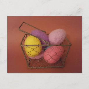 Korbweibskarte für gefärbte Eier - Ostern Postkarte