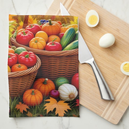 Korbweide, Herbstorange, Geschirrtuch (Viertel Falte)