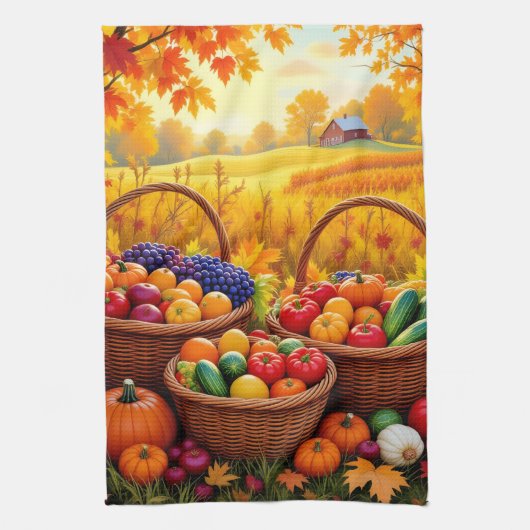 Korbweide, Herbstorange, Geschirrtuch (Vertikal)