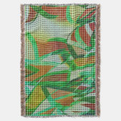 Korbweidekunst, grüne Bänder, Korallendetails Decke (Vorderseite Vertikal)