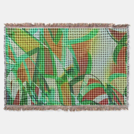 Korbweidekunst, grüne Bänder, Korallendetails Decke (Vorderseite)