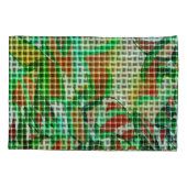 Korbweidekunst, grüne Bänder, Korallendetails Kissenbezug (Rückseite-Links)