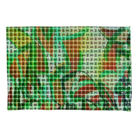 Korbweidekunst, grüne Bänder, Korallendetails Kissenbezug (Vorderseite-Links)