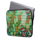 Korbweidekunst, grüne Bänder, Korallendetails Laptopschutzhülle (Vorderseite Links)