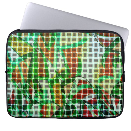 Korbweidekunst, grüne Bänder, Korallendetails Laptopschutzhülle (Vorderseite)