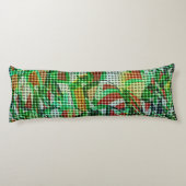 Korbweidekunst, grüne Bänder, Korallendetails Seitenschläferkissen (Rückseite)