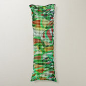 Korbweidekunst, grüne Bänder, Korallendetails Seitenschläferkissen (Vorderseite Vertikal)