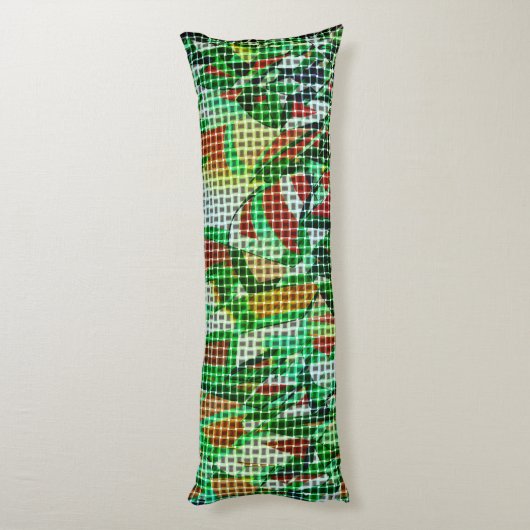 Korbweidekunst, grüne Bänder, Korallendetails Seitenschläferkissen (Rückseite (Vertikal))