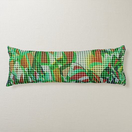 Korbweidekunst, grüne Bänder, Korallendetails Seitenschläferkissen (Vorderseite)