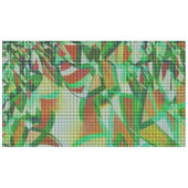 Korbweidekunst, grüne Bänder, Korallendetails Tischdecke (Vorderseite (Horizontal))