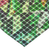 Korbweidekunst, grüne Bänder, Korallendetails Tischdecke (Schrägansicht)