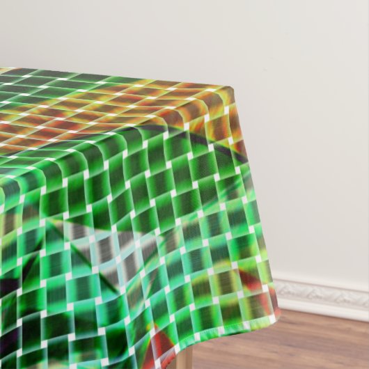 Korbweidekunst, grüne Bänder, Korallendetails Tischdecke (Beispiel)