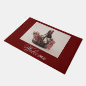 Korbwein und Trauben Fußmatte (Schrägansicht)