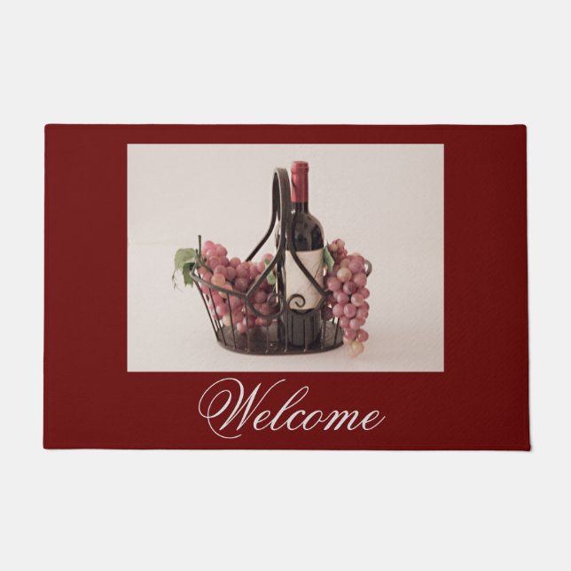 Korbwein und Trauben Fußmatte (Vorderseite)