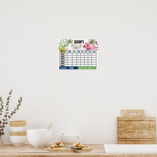 KORCHENCHART, KINDERCHART, DINOSAUR POSTER (Küche)