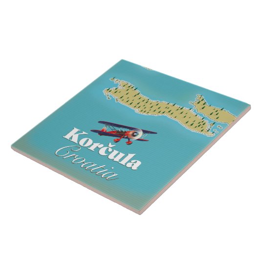 Korčula Croatia Karte Poster Fliese (Seite)