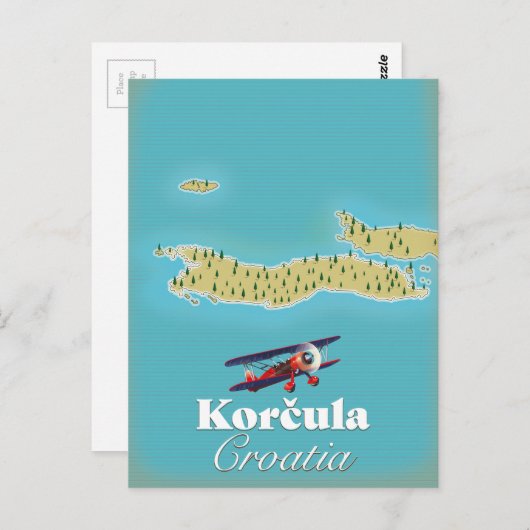Korčula Kroatien Karte (Vorne/Hinten)