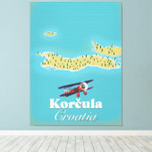 Korčula Kroatien Karte Leinwanddruck (Insitu (Holzboden))