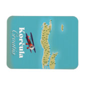 Korčula Kroatien Karte Magnet (Horizontal)