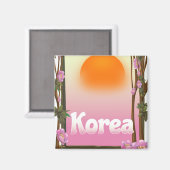 Korea Blume Reiseplakat Magnet (Vorderseite/Rückseite)
