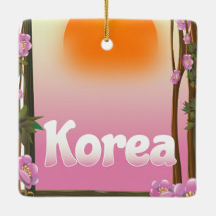 Korea Blumen Reiseplakat Keramikornament