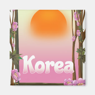 Korea Blumen Reiseplakat Magnet