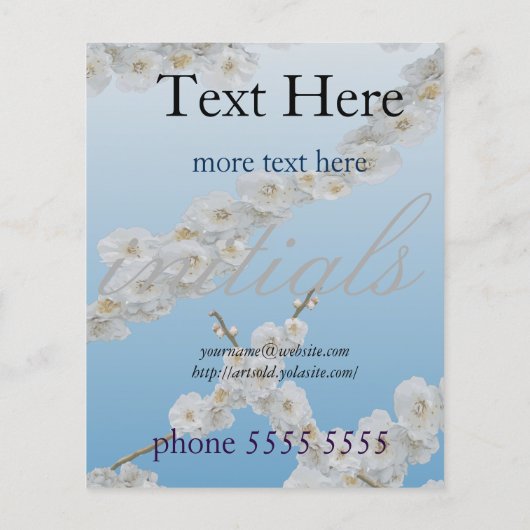 Korea Cherry Blüten Weiß Flyer (Hinten)