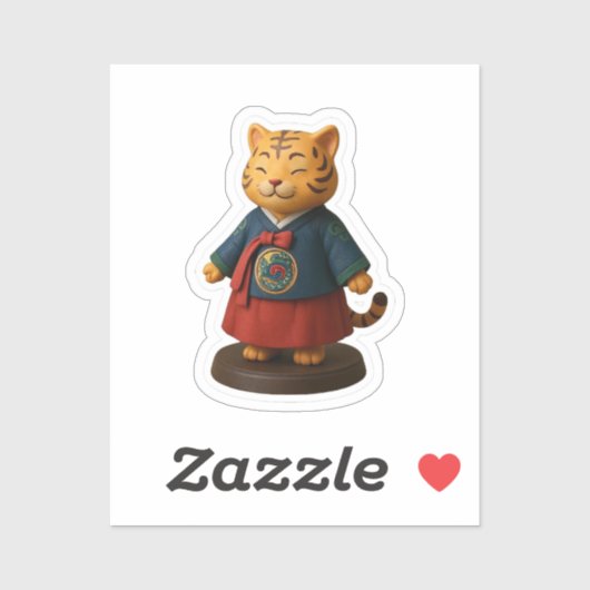 korea Herz von Hanbok Aufkleber (Blatt)