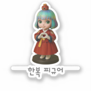 korea Herz von Hanbok Aufkleber