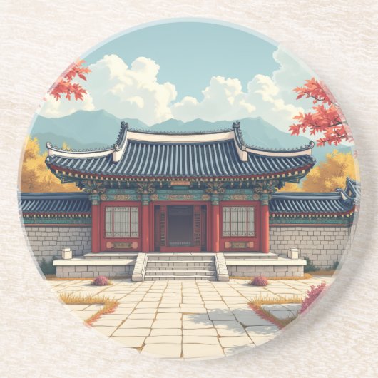 Korea ist ein alter königlicher Palast-Image-Unter Getränkeuntersetzer (Vorne)
